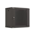Lanberg WF03-5309-10B 19 9U SZÉL:540mm MÉLY:350mm MAG:500mm lapraszerelt üvegajtós fekete fali rack szekrény