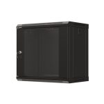 Lanberg WF03-5309-10B 19 9U SZÉL:540mm MÉLY:350mm MAG:500mm lapraszerelt üvegajtós fekete fali rack szekrény