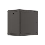 Lanberg WF03-5309-10B 19 9U SZÉL:540mm MÉLY:350mm MAG:500mm lapraszerelt üvegajtós fekete fali rack szekrény