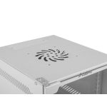 Lanberg WF10-2306-10S 10 6U SZÉL:280mm MÉLY:310mm MAG:336mm lapraszerelt üvegajtós szürke fali rack szekrény