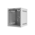 Lanberg WF10-2306-10S 10 6U SZÉL:280mm MÉLY:310mm MAG:336mm lapraszerelt üvegajtós szürke fali rack szekrény