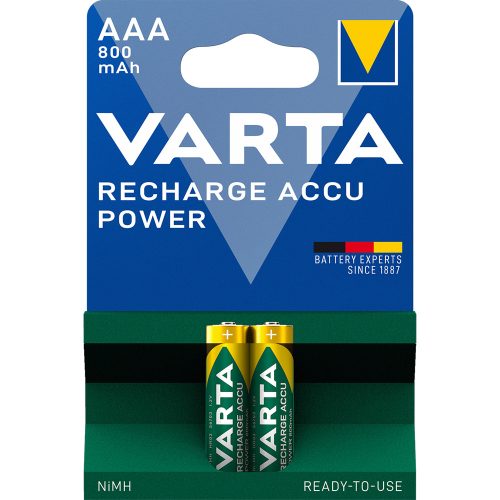 Elem tölthető akku AAA mikro 800 mAH Power 2 db/csomag, Varta