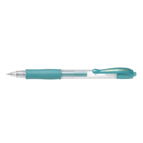 Zselés toll 0,7mm, nyomógombos Pilot G-2, írásszín metálzöld