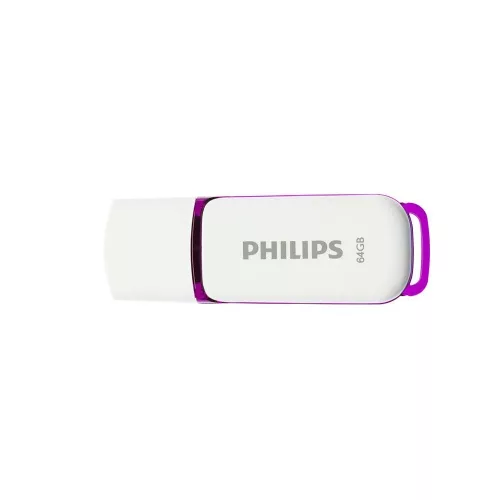 Pendrive 64Gb. USB 2.0 Philips Snow Edition fehér-lila