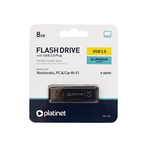 Pendrive 8Gb. USB 2.0 WA Platinet fekete